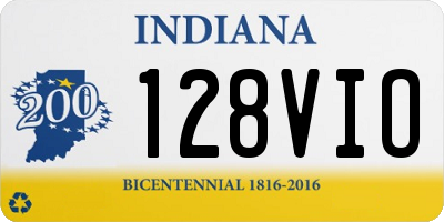 IN license plate 128VIO