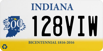 IN license plate 128VIW