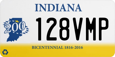 IN license plate 128VMP