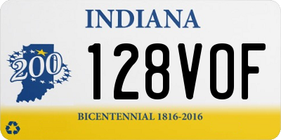 IN license plate 128VOF