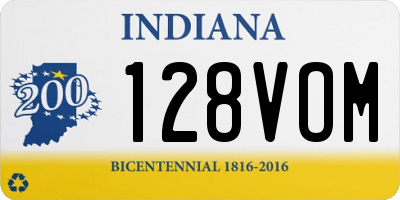 IN license plate 128VOM