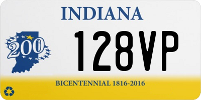 IN license plate 128VP