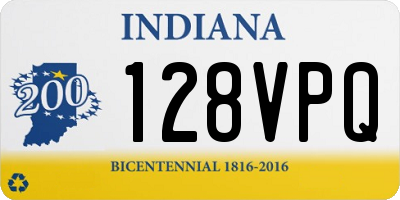 IN license plate 128VPQ