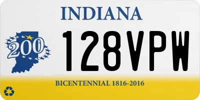 IN license plate 128VPW