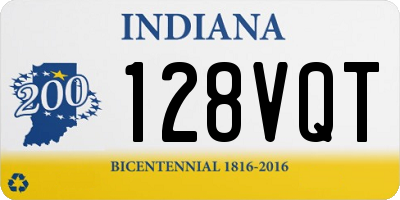 IN license plate 128VQT