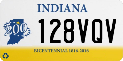 IN license plate 128VQV