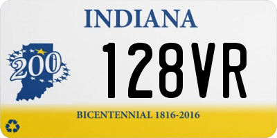 IN license plate 128VR