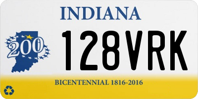 IN license plate 128VRK