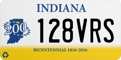 IN license plate 128VRS