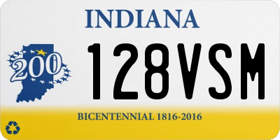 IN license plate 128VSM