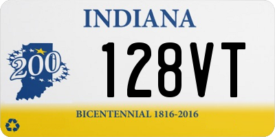 IN license plate 128VT