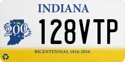 IN license plate 128VTP