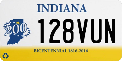 IN license plate 128VUN