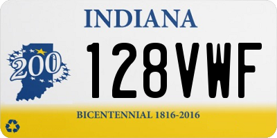 IN license plate 128VWF