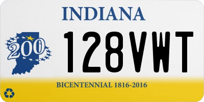 IN license plate 128VWT