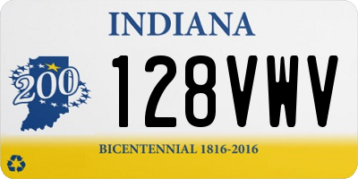 IN license plate 128VWV