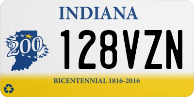 IN license plate 128VZN