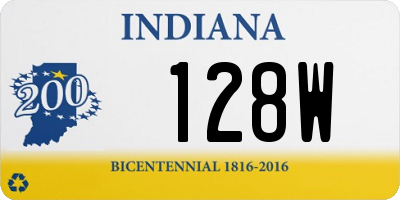 IN license plate 128W