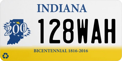 IN license plate 128WAH