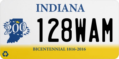 IN license plate 128WAM