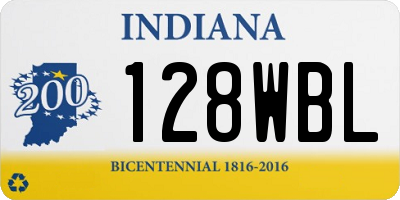 IN license plate 128WBL