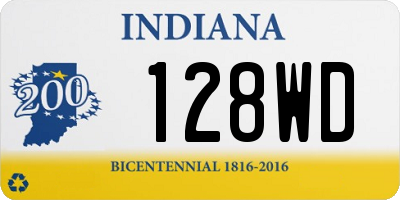 IN license plate 128WD