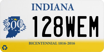 IN license plate 128WEM