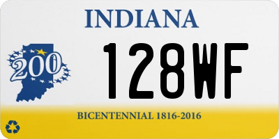 IN license plate 128WF