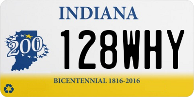 IN license plate 128WHY