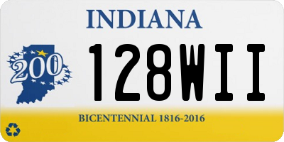 IN license plate 128WII