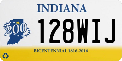 IN license plate 128WIJ