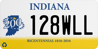 IN license plate 128WLL