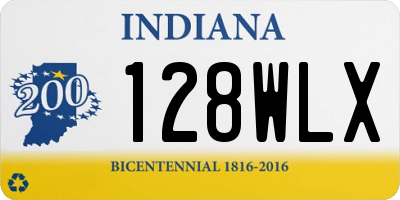 IN license plate 128WLX