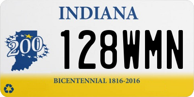 IN license plate 128WMN