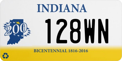 IN license plate 128WN