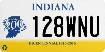 IN license plate 128WNU