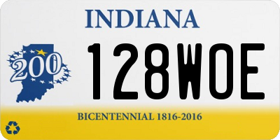 IN license plate 128WOE
