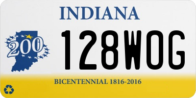 IN license plate 128WOG