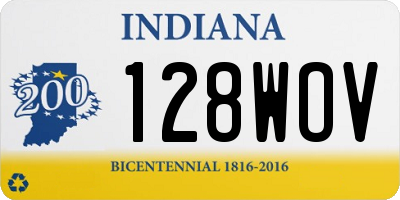 IN license plate 128WOV