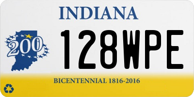 IN license plate 128WPE