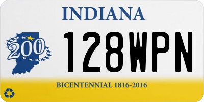 IN license plate 128WPN