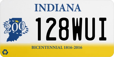 IN license plate 128WUI