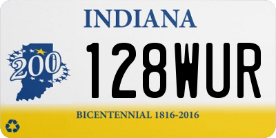 IN license plate 128WUR