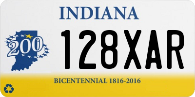 IN license plate 128XAR