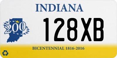 IN license plate 128XB