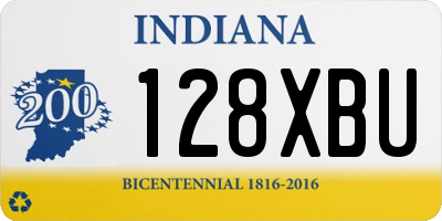 IN license plate 128XBU