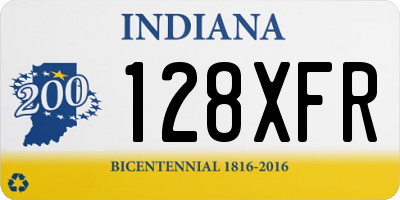 IN license plate 128XFR