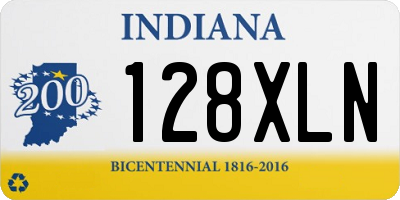 IN license plate 128XLN