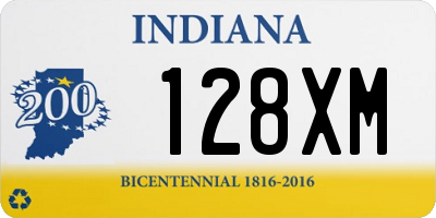 IN license plate 128XM