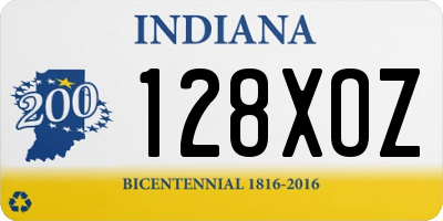 IN license plate 128XOZ